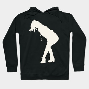 Woman Pop Art White Silhouette Hoodie